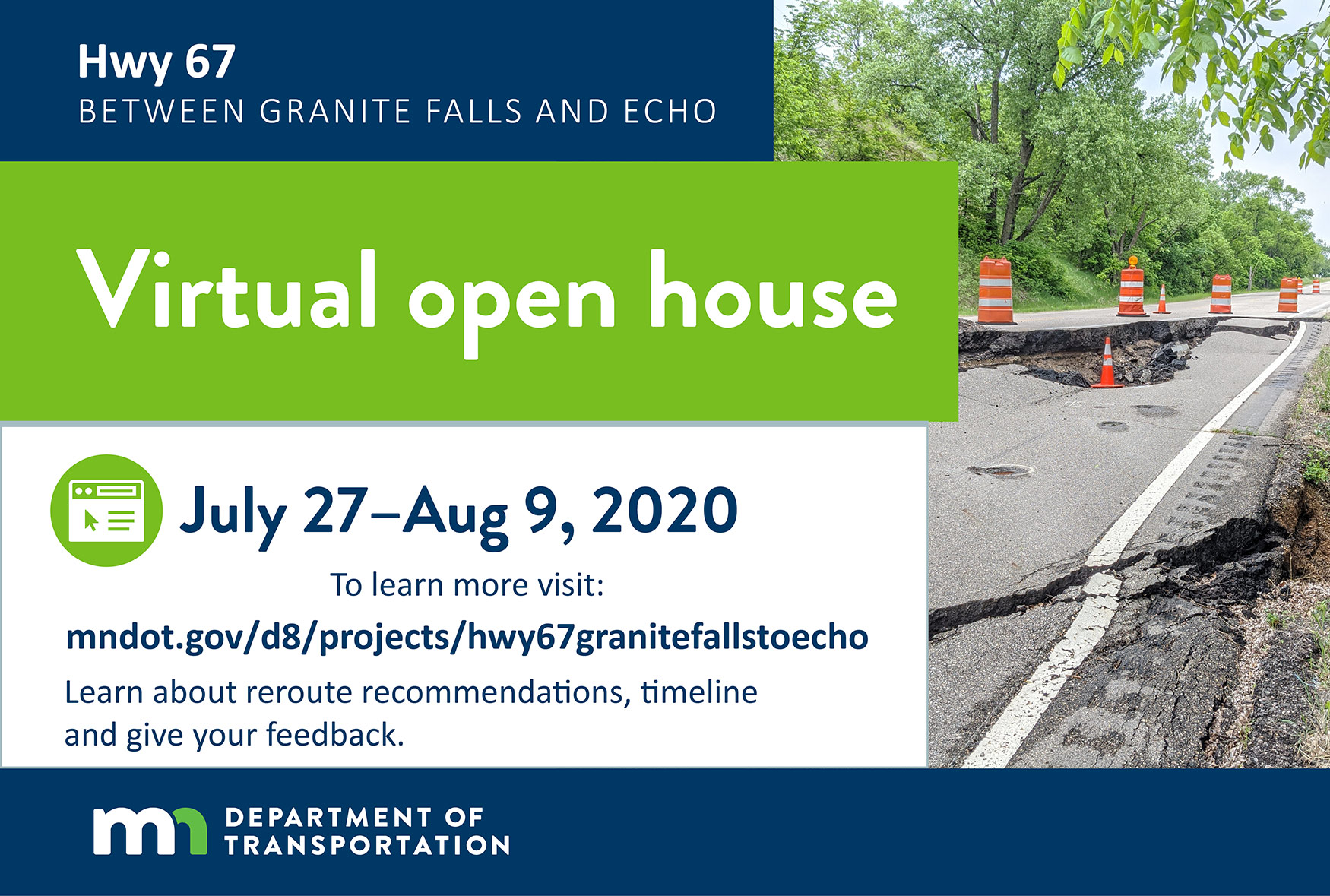 Highway 67 detour area map