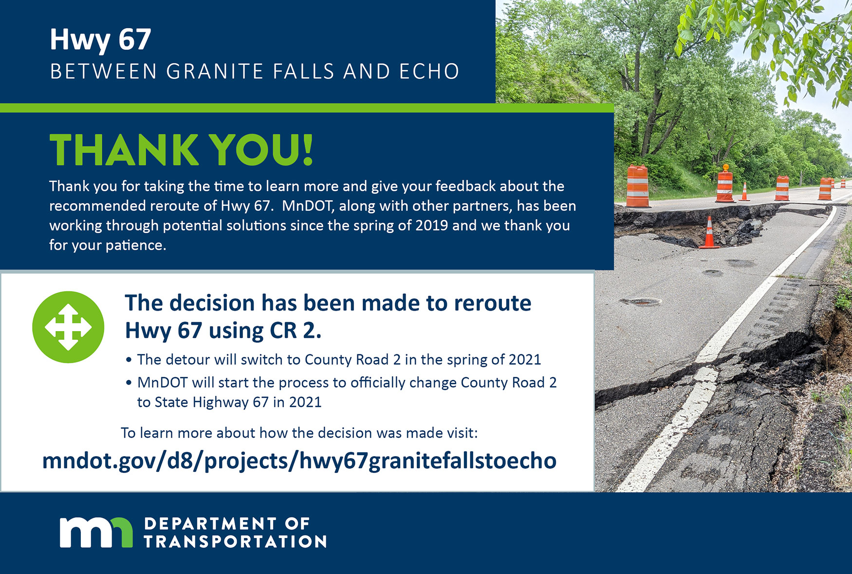 Highway 67 detour area map